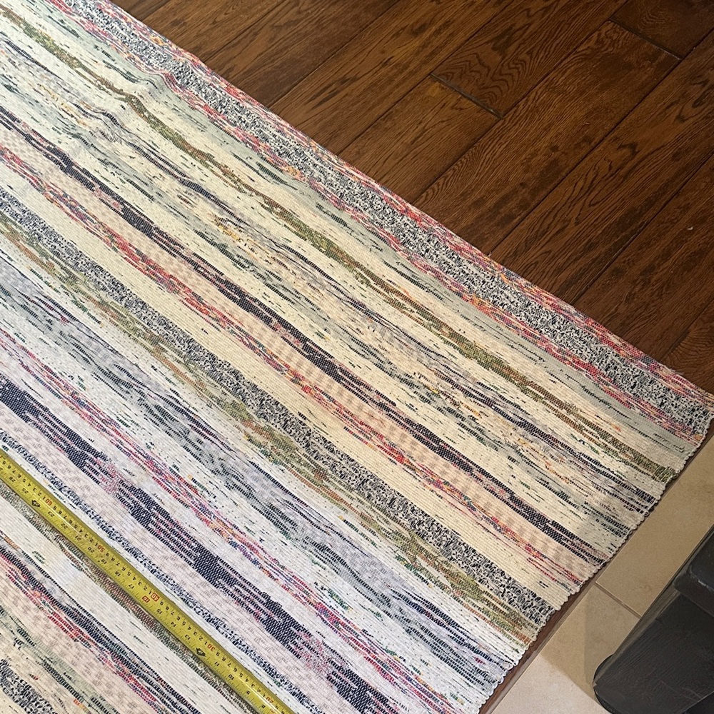 Multicolor woven Striped Rug - Picture 3 of 5
